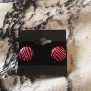 Pink Zebra Print Earrings